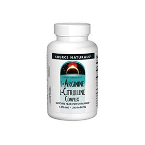 Source Naturals L-Arginine L-Citrulline Complex 1000mg Essential Amino Acid Supplement – 240 Tablets