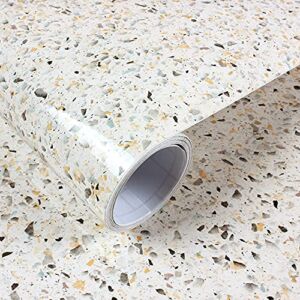 Glossy Granite Paper for Countertops Marble Peel and Stick Wallpaper 15.7” ×118” Kitchen Marble Contact Paper Granite Self Adhesive Removable Wallpaper for Bathroom Waterproof Easy to Install & Clean