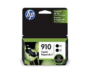 HP 910 | 2 Ink Cartridges | Black | Works with HP OfficeJet 8000 Series | 3JB40AN