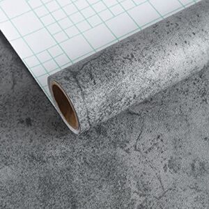 15.74″×354.3″ 3D Industrial Concrete Wallpaper Peel Stick Thick Gray Blue Faux Cement Contact Paper Vinyl Matte Textured Removable Bedroom Wall Paper for Kitchen Countertops Garage Pantry Basement
