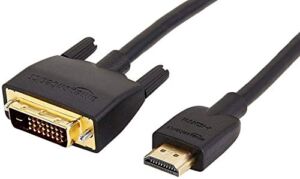 Amazon Basics HDMI to DVI Adapter Cable, Black, 6 Feet, 1-Pack