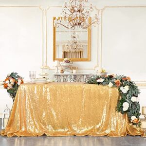 Rectangle Gold Sequin Tablecloth 60×102 Inches Gold Glitter Tablecloth for Christmas Party Graduations Wedding Birthday Banquet Bridal Shower Decoration