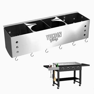 Yukon Glory BBQ Caddy Organizer Original Stainless Steel Griddle Caddy The Grill Caddy Designed for 28″/36″ Blackstone Griddles for Clean & Organized Workspace & Storage – Only for 1517 & 1825