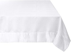Violet Linen Luxurious Damask Crocodile Design Tablecloths, 70″ X 160″ – in White