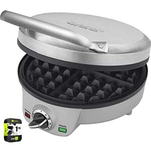 Cuisinart WAF-200 4-Slice Belgian Waffle Maker Stainless Steel Bundle with 1 YR CPS Enhanced Protection Pack