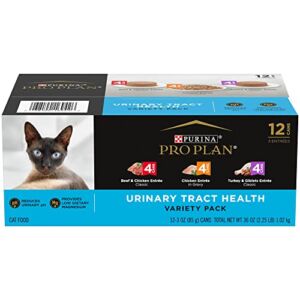 Purina Pro Plan Focus Classic Urinary Tract Health Formula Adult Wet Cat Food Variety Pack, 3 oz, Count of 12, 12 CT