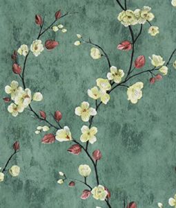 Peel and Stick Wallpaper Floral Contact Paper Floral Wallpaper Removable Wallpaper Waterproof Wallpaper Vinyl Roll for Wall Furniture Cabinet 118″x17.7″