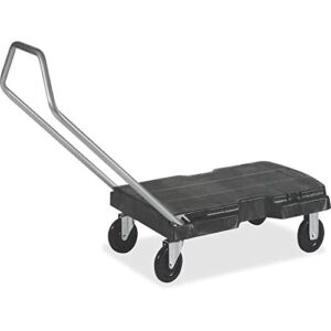 Rubbermaid Commercial Products Convertible Folding Utility Dolly/Cart/Platform Truck with wheels, 400 lbs Capacity, for Moving/Warehouse/Office (FG440100BLA)