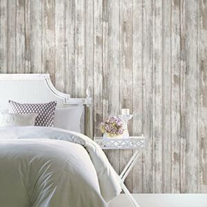 RoomMates RMK12007WP Brown Weathered Planks Peel and Stick Wallpaper