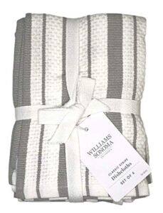 Williams-Sonoma Classic Striped Dishcloths, Dishrags, Drizzle Grey (Set of 4)