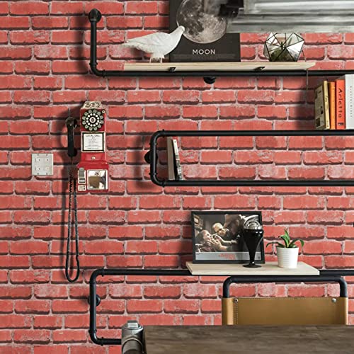 WAPANE Red Brick Peel and Stick Wallpaper 15.7in X 78.7in, Contact Paper Waterproof, Wall Paper Pull and Stick for Bedroom Living Room, Textured Self-Adhesive & Removable | The Storepaperoomates Retail Market - Fast Affordable Shopping