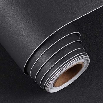 FunStick Matte Black Contact Paper for Countertops Waterproof Self Adhesive Solid Black Wallpaper Peel and Stick Wallpaper Black Removable Vinyl Wallpaper for Cabinets Bedroom Desk Shelves 15.8″x78.8″ | The Storepaperoomates Retail Market - Fast Affordable Shopping
