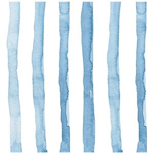 HaokHome 96100-1 Watercolor Brush Strokes Stripes Peel and Stick Wallpaper Removable Indigo Blue/White Vinyl Self Adhesive Mural 17.7in x 32.8ft