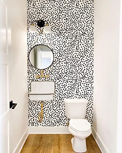 Jeweluck Black and White Peel and Stick Wallpaper Dot Contact Paper 17.7inch×118.1inch Modern Dot Wallpaper Self Adhesive Removable Wallpaper Stick and Peel Decorative Wallpaper for Bedroom Vinyl | The Storepaperoomates Retail Market - Fast Affordable Shopping