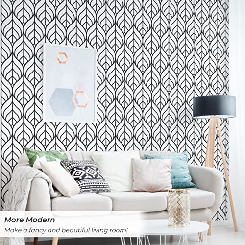 Beautyhero Black and White Wallpaper: Peel and Stick Wallpaper Removable Wallpaper Boho Geometric Renter Friendly Halloween Decorations for Bedroom Cabinets Backsplash 17.7″x78.7″ | The Storepaperoomates Retail Market - Fast Affordable Shopping
