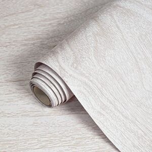White Wood Contact Paper Wood Peel and Stick Wallpaper Wood Grain Contact Paper for Cabinets Beige Wood Self-Adhesive Wallpaper Texture Wallpaper Contact Paper Decorative Vinyl Waterproof 17.7“×118”