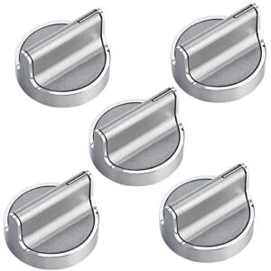 Upgrade W10594481 5Pcs Stainless Steel Cooker Stove Control Knob, Fitable Whirlpool Stove/Range, Replaces WPW10594481 3281332 B01KR8F5EU AP6023301