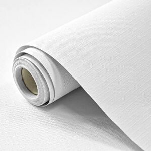Sevalo White Wallpaper White Peel and Stick Wallpaper Solid White Contact Paper for Cabinets Pure White Self-Adhesive Removable Wallpaper Textured Wallpaper for Bedroom Furniture Waterproof 17.7×393”