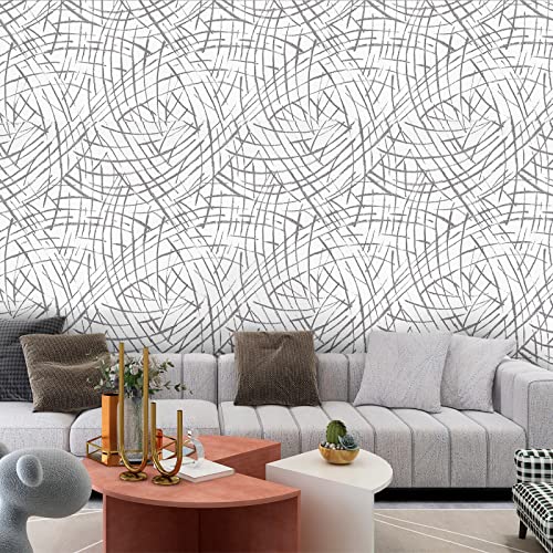 SUNBABY Peel and Stick Wallpaper Removable:Abstract Self-Adhesive Wallpaper Grey Cat Paw Pattern Decorative Wallpaper(17.7’’ * 78.7’’) | The Storepaperoomates Retail Market - Fast Affordable Shopping