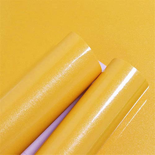 Yellow Contact Paper Gloosy Peel and Stick Wallpaper Self Adhesive Wallpaper Removable Glitter Contact Paper Waterproof Vinyl Film Decorative for Kitchen Cuntertop Cabinet 15.8″x197″ | The Storepaperoomates Retail Market - Fast Affordable Shopping