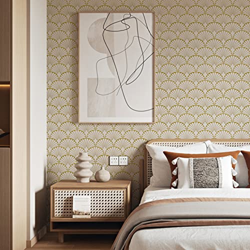 Gold Wallpaper Peel and Stick Wallpaper Boho Gold Contact Paper for Cabinets Self Adhesive Removable Wallpaper Stick on Wallpaper for Bedroom Modern Wall Paper Leaf Wallpaper Ginkgo Biloba17.3”×393” | The Storepaperoomates Retail Market - Fast Affordable Shopping