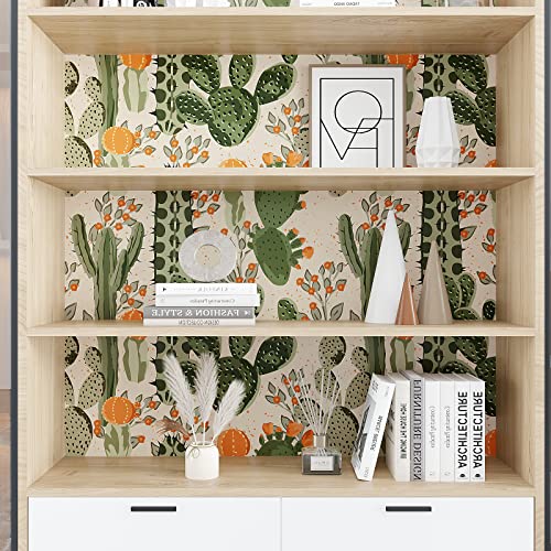 VEELIKE Desert Cactus Wallpaper 17.7”x118” Green Cacti Succulents Floral Wallpaper Peel and Stick Boho Removable Wallpaper Self Adhesive Contact Paper for Walls Cabinets Shelves Bathroom Nursery | The Storepaperoomates Retail Market - Fast Affordable Shopping