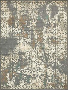 Unique Loom Tuareg Collection Vintage Distressed Traditional Area Rug (9′ 0 x 12′ 0 Rectangular, Gray/ Beige)