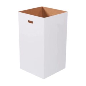 AVIDITI Cardboard Trash Cans and Recycling Bins, 50 Gallon 18″L x 18″W x 36″H, 10-Pack | Reuseable and Disposeable Pop Up Garbage Boxes Container for Party, Parties, Recycle, Outdoor Events, White Box 18x18x36
