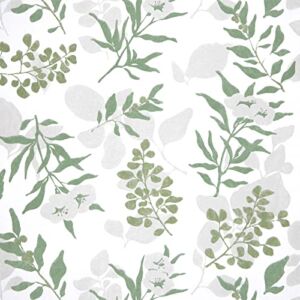Floral Wallpaper Peel and Stick Green Leaf Contact Paper 17.71” x 118” Vintage Plant Watercolor Self Adhesive Textured Wall Paper Vinyl for Home Decoration Boho Removable Wallpaper
