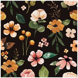 HAOKHOME 93246-1 Vintage Peel and Stick Floral Wallpaper Fall Decor Removable Black/Oliva/Brown Vinyl Self Adhesive Mural 17.7in x 9.8ft