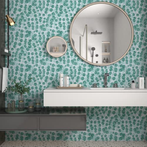 Cabinet Wallpaper Green Contact Paper for Cabinets Floral Contact Paper Peel and Stick Wallpaper Removable Wallpaper Contact Paper for Shelves Boho Wallpaper Waterproof 17.7″ x 118″ | The Storepaperoomates Retail Market - Fast Affordable Shopping