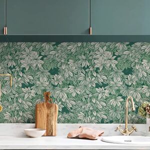 Renter Friendly Wallpaper Peel and Stick Wallpaper Floral Contact Paper Self Stick Wallpaper Wall Paper for Kitchen Cabinet Furniture Renter Friendly Self Adhesive Floral Mural ( Covers 6.5 Sq Ft)