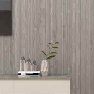 auxua Textured Wallpaper Peel and Stick 13.77 inches X 78.7 inches Modern Self Adhesive Bedroom Wall Paper Gray Contact Paper for Cabinets, Drawers