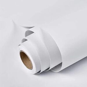 17.51″ x400″White Wallpaper Peel and Stick Wallpaper Removable Modern Wallpaper White Contact Paper Self Adhesive Textured Wallpaper Decorative Wall Covering Bathroom Kitchen Cabinet Upgrade Thicker