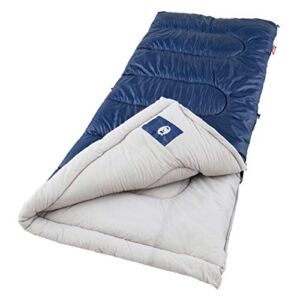 Coleman Sleeping Bag | Cold-Weather 20°F Brazos Sleeping Bag, Navy, 10″ x 17.8″ x 10.4″
