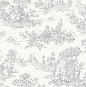 NextWall Chateau Toile Peel and Stick Wallpaper (Argos Grey)