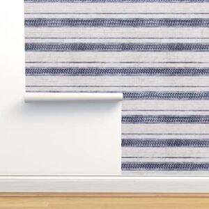 Commercial Grade Wallpaper 27ft x 2ft – French Stripe Arrow Boho Traditional Wallpaper by Spoonflower