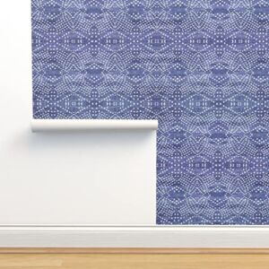 Commercial Grade Wallpaper 27ft x 2ft – Light Boho Faded Geo Hippie Traditional Wallpaper by Spoonflower