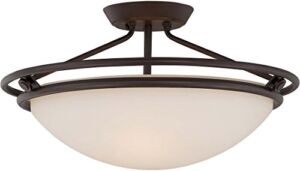 Quoizel QF1202SWT Bowl Semi-Flush Ceiling Lighting, 3-Light, 300 Watts, Western Bronze (11″ H x 20″ W)