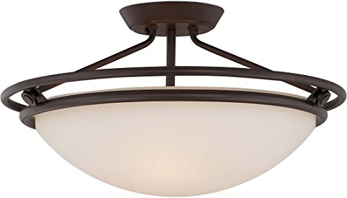 Quoizel QF1202SWT Bowl Semi-Flush Ceiling Lighting, 3-Light, 300 Watts, Western Bronze (11″ H x 20″ W) | The Storepaperoomates Retail Market - Fast Affordable Shopping