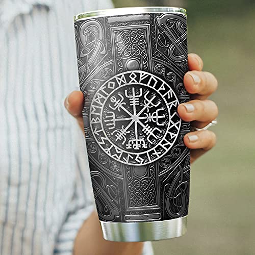 64HYDRO 20oz Viking Gifts for Men, Dad, Son, Husband, Unique Birthday Gifts for Men, Cool Gifts for Men Viking Compass Celtic Tumbler Cup with Lid, Double Wall Vacuum Insulated Travel Coffee Mug | The Storepaperoomates Retail Market - Fast Affordable Shopping