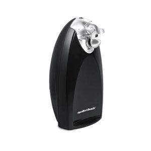 Hamilton Beach Electric Automatic Can Opener with Auto Shutoff, Knife Sharpener, Cord Storage, and SureCut Patented Technology, Extra Tall, Black
