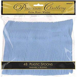 Amscan Heavyweight Pastel Blue Plastic Spoons, 48 Ct.