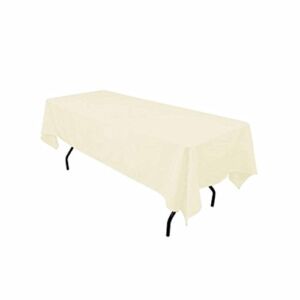 Runner Linens Factory Rectangular Polyester Tablecloth 60×102 Inches (Ivory)