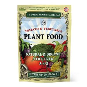 The Old Farmer’s Almanac Organic Tomato & Vegetable Plant Food Fertilizer (Covers 250 Sq Ft – 2.25 Lbs)