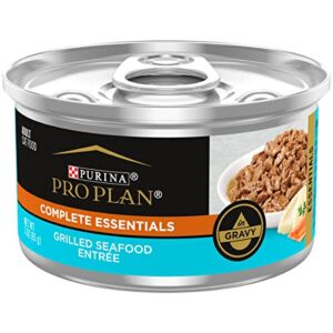 Purina Pro Plan High Protein Cat Food with Gravy, Grilled Seafood Entree – (24) 3 oz. Cans