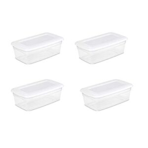 STERILITE 6-Quart Storage Bin Shoe Box – Clear (4)