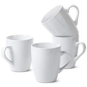 BTaT- White Coffee Mugs, Set of 4, 12oz, Coffee Mug Set, Christmas Coffee Mugs, Hot Chocolate Mugs, Ceramic Mugs, Large Mugs for Coffee, Set of Mugs, Hot Cocoa Mugs, Mug Sets, Christmas Gift