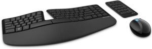 Microsoft Sculpt Ergonomic Wireless Desktop Keyboard and Mouse – Black. Wireless , Comfortable, Ergonomic Keyboard and Mouse Combo with Split Design and Palm Rest.