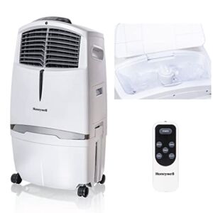 Honeywell 806 CFM Indoor Portable Evaporative Air Cooler, Fan & Humidifier with Ice Compartment & Remote, Gray, CL30XCWW